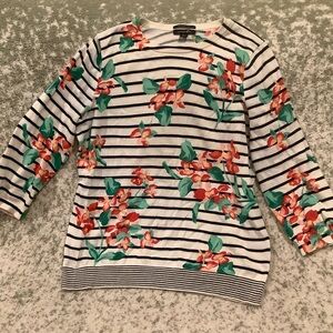 Lands End Begonia Striped Women's Sweater Top Size Medium, Supima Cotton Resale